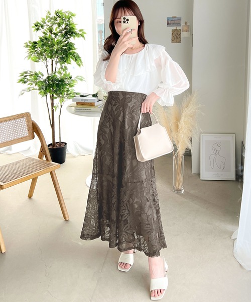 classicalelf(クラシカルエルフ)の「花柄レースマーメイドスカート(スカート・レディース・ブラック/ベージュ/モカ・SMALL/MEDIUM/LARGE/X-LARGE)」の6枚目の写真