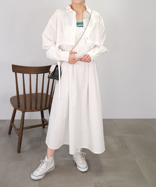 ANDJ(アンドジェイ)の「ショート丈ルーズシャツ(シャツ/ブラウス・レディース・ブラック/オフホワイト・M)」の12枚目の写真