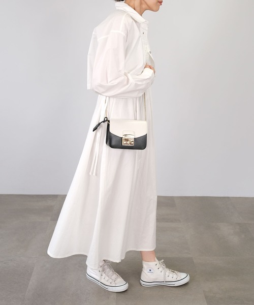 ANDJ(アンドジェイ)の「ショート丈ルーズシャツ(シャツ/ブラウス・レディース・ブラック/オフホワイト・M)」の9枚目の写真