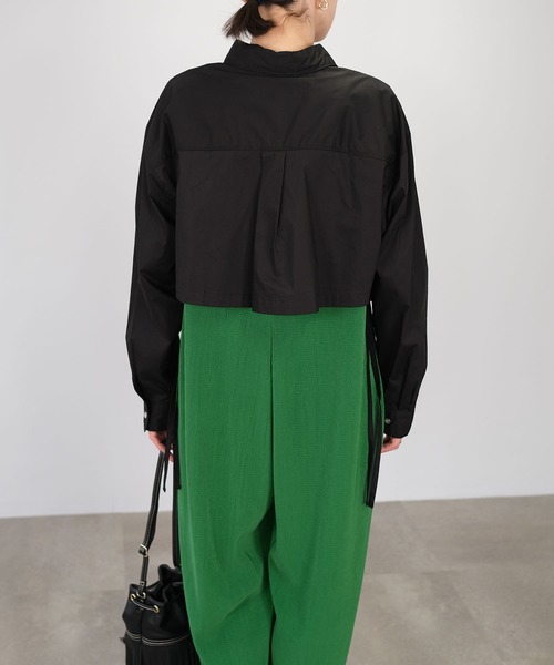 ANDJ(アンドジェイ)の「ショート丈ルーズシャツ(シャツ/ブラウス・レディース・ブラック/オフホワイト・M)」の17枚目の写真