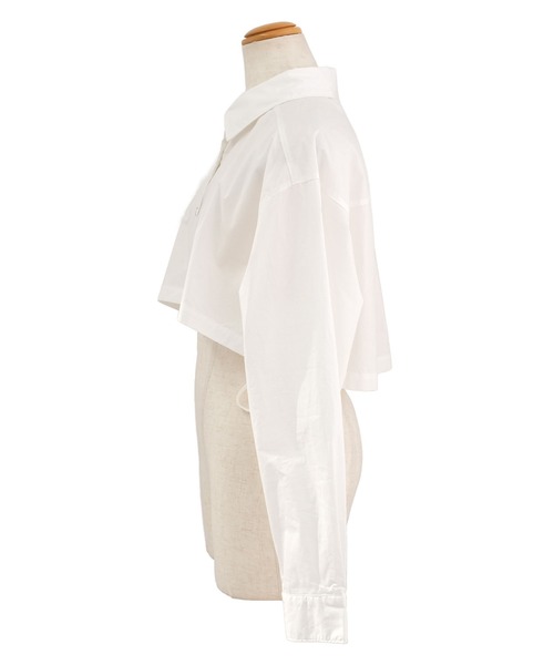 ANDJ(アンドジェイ)の「ショート丈ルーズシャツ(シャツ/ブラウス・レディース・ブラック/オフホワイト・M)」の11枚目の写真