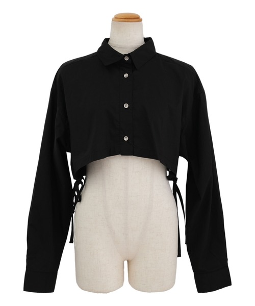 ANDJ(アンドジェイ)の「ショート丈ルーズシャツ(シャツ/ブラウス・レディース・ブラック/オフホワイト・M)」の21枚目の写真