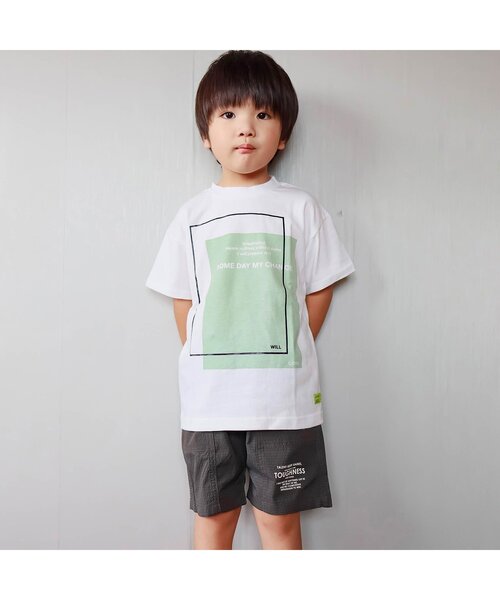 BREEZE by saori(ブリーズバイサオリ)の「/NET別注3色3柄ロゴTシャツ by saori(Tシャツ/カットソー・キッズ・ベージュ/サックスブルー/オフホワイト・100/140/110/130/90/120/150)」の5枚目の写真