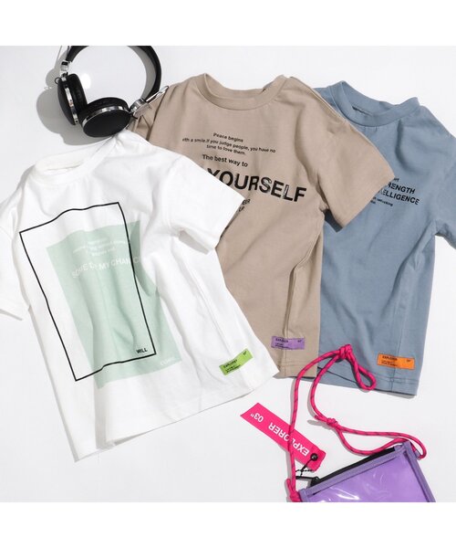 BREEZE by saori(ブリーズバイサオリ)の「/NET別注3色3柄ロゴTシャツ by saori(Tシャツ/カットソー・キッズ・ベージュ/サックスブルー/オフホワイト・100/140/110/130/90/120/150)」の11枚目の写真