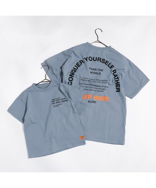 BREEZE by saori(ブリーズバイサオリ)の「/NET別注3色3柄ロゴTシャツ by saori(Tシャツ/カットソー・キッズ・ベージュ/サックスブルー/オフホワイト・100/140/110/130/90/120/150)」の13枚目の写真