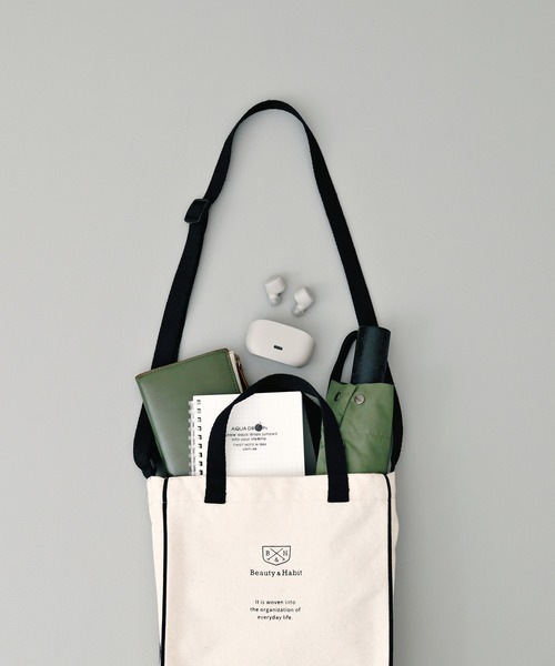 Beauty&Habit(ビューティアンドハビット)の「【Beauty&Habit】パイピング ロゴ ショルダーバッグ/2WAY Piping Logo Shoulder Bag(ショルダーバッグ・メンズ・ナチュラル・FREE)」の12枚目の写真