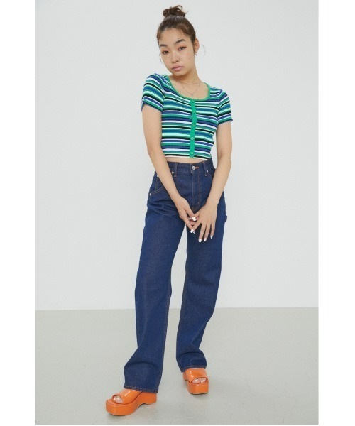 LAGUA GEM(ラグアジェム)の「PAINTER STRAIGHT DENIM ペインターストレートデニム(デニムパンツ・レディース・ワンウォッシュ/ライトブルー・26inch/22inch/23inch/24inch/25inch)」の3枚目の写真