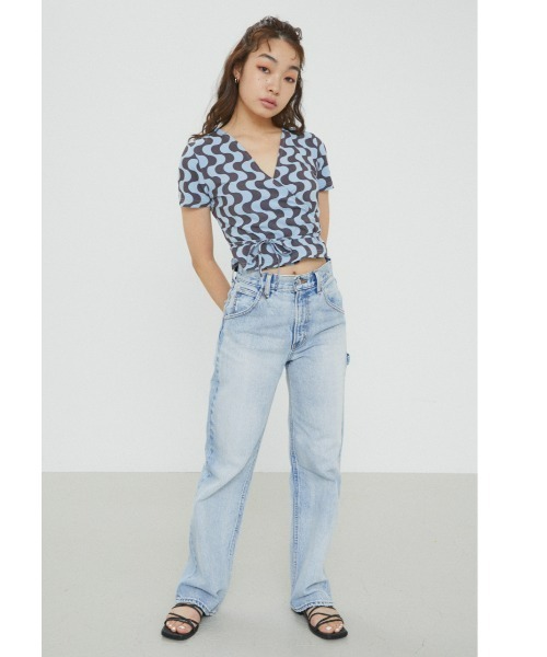 LAGUA GEM(ラグアジェム)の「PAINTER STRAIGHT DENIM ペインターストレートデニム(デニムパンツ・レディース・ワンウォッシュ/ライトブルー・26inch/22inch/23inch/24inch/25inch)」の7枚目の写真