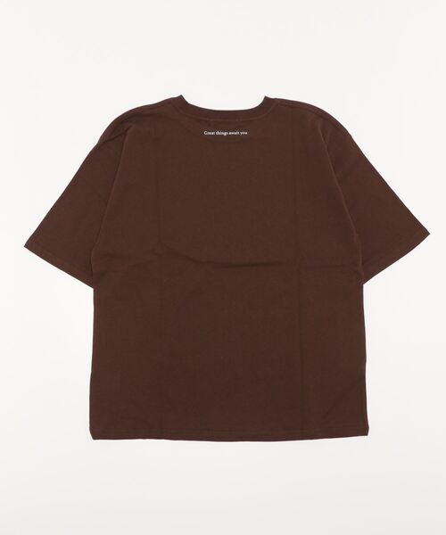 HONEYSUCKLE ROSE(ハニーサックルローズ)の「【HONEYSUCKLE ROSE】配色ロゴプリントTシャツ(Tシャツ/カットソー・レディース・ブラウン/ホワイト/グレー・L/M)」の4枚目の写真