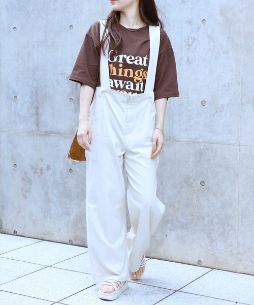 HONEYSUCKLE ROSE(ハニーサックルローズ)の「【HONEYSUCKLE ROSE】配色ロゴプリントTシャツ(Tシャツ/カットソー・レディース・ブラウン/ホワイト/グレー・L/M)」の9枚目の写真