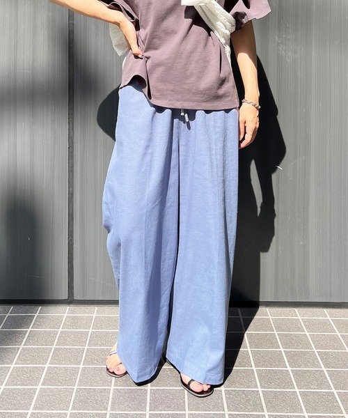 LBC(エルビーシー)の「ウエストシャーリングワイドパンツ(その他パンツ・レディース・チャコールグレー/ベージュ/ダークオリーブ/ブルー・M/L)」の1枚目の写真