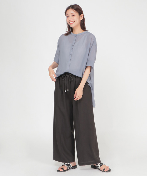 LBC(エルビーシー)の「ウエストシャーリングワイドパンツ(その他パンツ・レディース・チャコールグレー/ベージュ/ダークオリーブ/ブルー・M/L)」の16枚目の写真