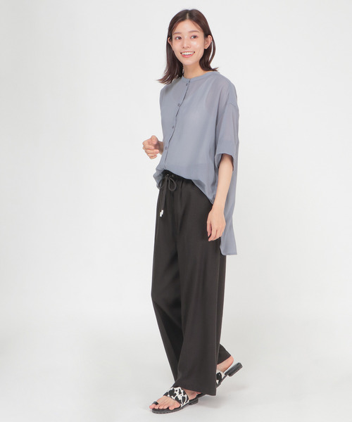 LBC(エルビーシー)の「ウエストシャーリングワイドパンツ(その他パンツ・レディース・チャコールグレー/ベージュ/ダークオリーブ/ブルー・M/L)」の19枚目の写真