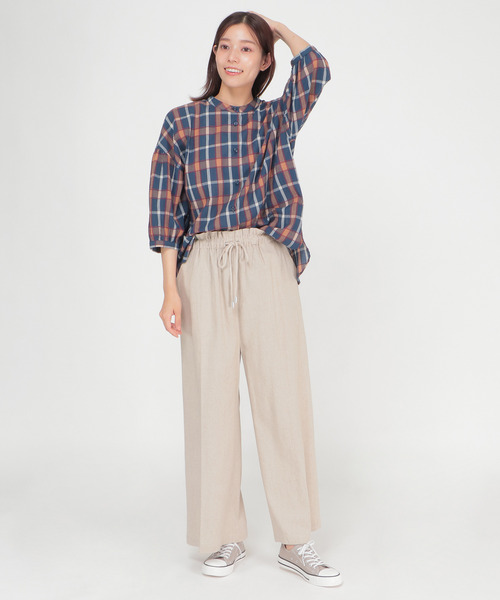 LBC(エルビーシー)の「ウエストシャーリングワイドパンツ(その他パンツ・レディース・チャコールグレー/ベージュ/ダークオリーブ/ブルー・M/L)」の17枚目の写真
