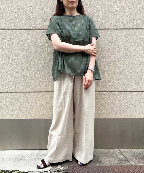 LBC(エルビーシー)の「ウエストシャーリングワイドパンツ(その他パンツ・レディース・チャコールグレー/ベージュ/ダークオリーブ/ブルー・M/L)」の11枚目の写真
