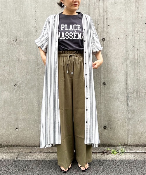 LBC(エルビーシー)の「ウエストシャーリングワイドパンツ(その他パンツ・レディース・チャコールグレー/ベージュ/ダークオリーブ/ブルー・M/L)」の8枚目の写真