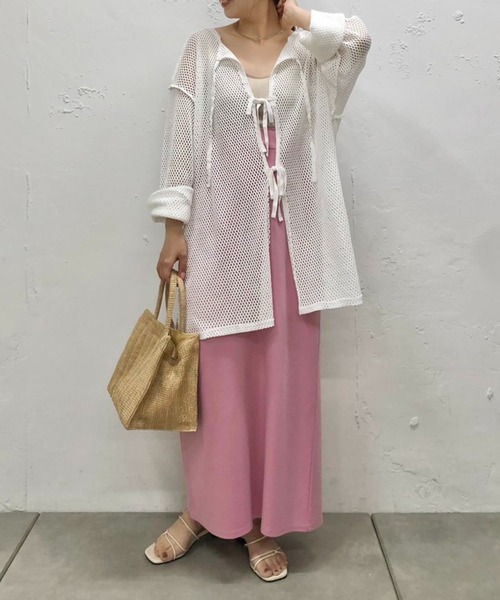 Kastane（カスタネ）の「メッシュ2WAYオーバーカーディガン（カーディガン/ボレロ・レディース・オフホワイト/ブラック/ベージュ・FREE）」の7枚目の写真