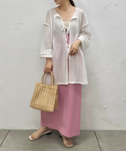 Kastane（カスタネ）の「メッシュ2WAYオーバーカーディガン（カーディガン/ボレロ・レディース・オフホワイト/ブラック/ベージュ・FREE）」の8枚目の写真