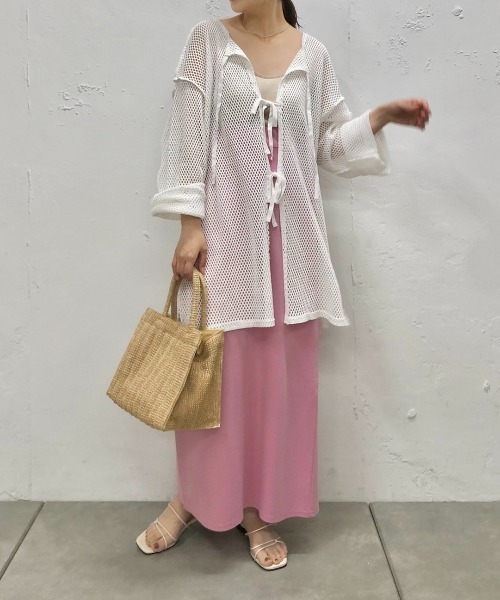 Kastane（カスタネ）の「メッシュ2WAYオーバーカーディガン（カーディガン/ボレロ・レディース・オフホワイト/ブラック/ベージュ・FREE）」の9枚目の写真