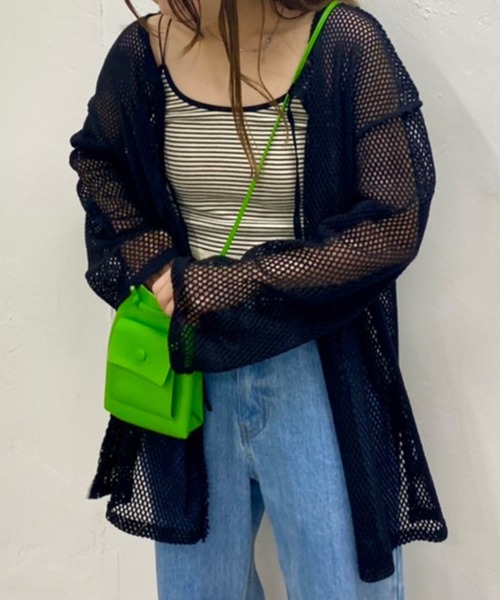 Kastane（カスタネ）の「メッシュ2WAYオーバーカーディガン（カーディガン/ボレロ・レディース・オフホワイト/ブラック/ベージュ・FREE）」の16枚目の写真