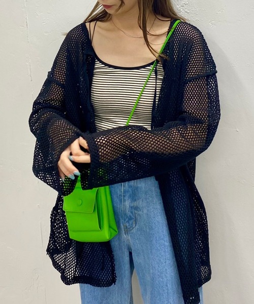 Kastane（カスタネ）の「メッシュ2WAYオーバーカーディガン（カーディガン/ボレロ・レディース・オフホワイト/ブラック/ベージュ・FREE）」の20枚目の写真