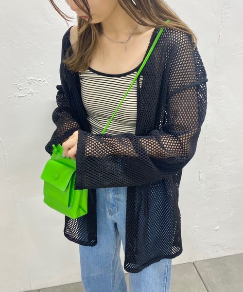 Kastane（カスタネ）の「メッシュ2WAYオーバーカーディガン（カーディガン/ボレロ・レディース・オフホワイト/ブラック/ベージュ・FREE）」の17枚目の写真