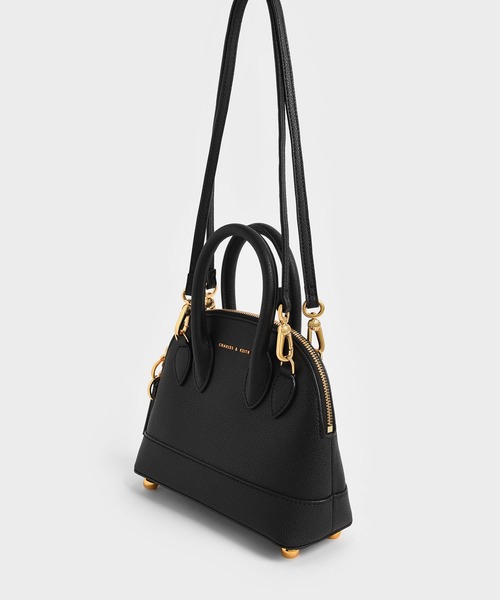 CHARLES & KEITH(チャールズ & キース)の「Harmonee ハーモニー ボウリングバッグ(ショルダーバッグ・レディース・グリーン/ブラック/オレンジ系その他3/ベージュ・S)」の5枚目の写真