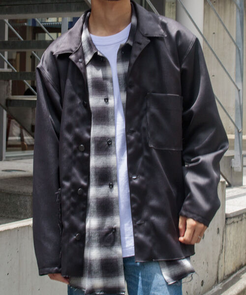 GLOSTER(グロスター)の「【GLOSTER/グロスター】フェイクレザー カバーオール SDGs(ブルゾン・メンズ・ブラック・M/L)」の5枚目の写真