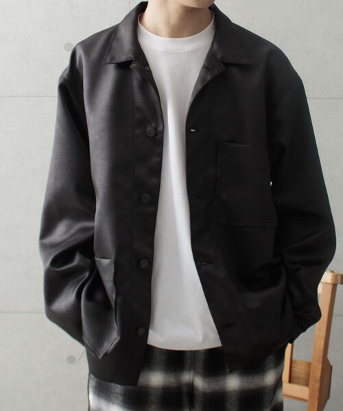 GLOSTER(グロスター)の「【GLOSTER/グロスター】フェイクレザー カバーオール SDGs(ブルゾン・メンズ・ブラック・M/L)」の12枚目の写真