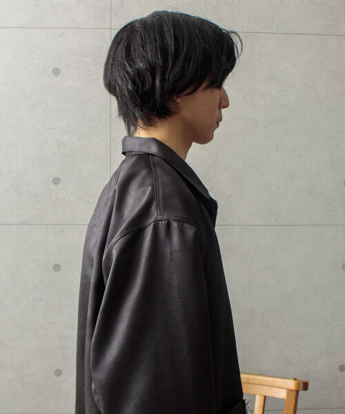 GLOSTER(グロスター)の「【GLOSTER/グロスター】フェイクレザー カバーオール SDGs(ブルゾン・メンズ・ブラック・M/L)」の18枚目の写真