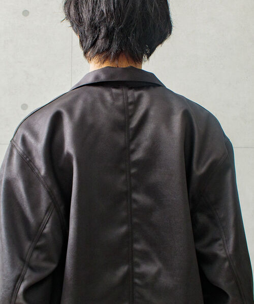 GLOSTER(グロスター)の「【GLOSTER/グロスター】フェイクレザー カバーオール SDGs(ブルゾン・メンズ・ブラック・M/L)」の20枚目の写真