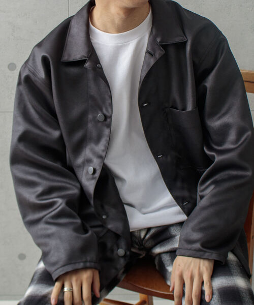 GLOSTER(グロスター)の「【GLOSTER/グロスター】フェイクレザー カバーオール SDGs(ブルゾン・メンズ・ブラック・M/L)」の21枚目の写真