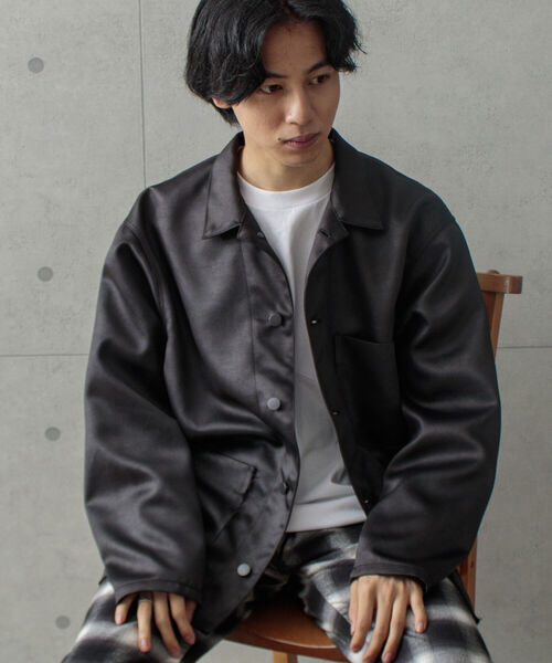 GLOSTER(グロスター)の「【GLOSTER/グロスター】フェイクレザー カバーオール SDGs(ブルゾン・メンズ・ブラック・M/L)」の22枚目の写真