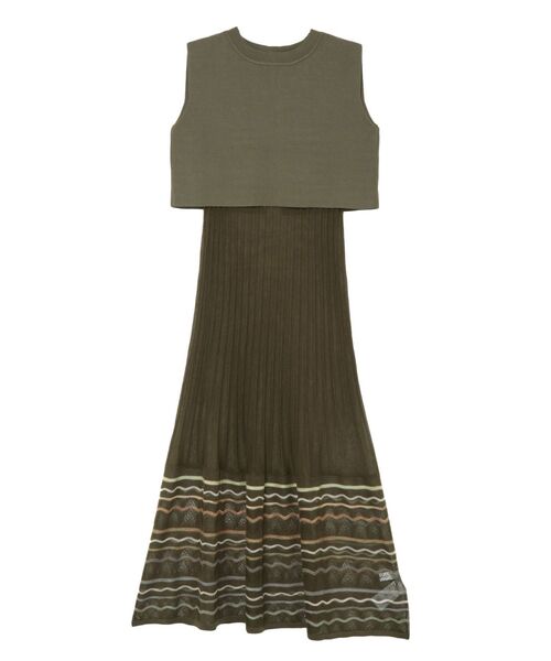 LAGUNAMOON（ラグナムーン）の「ウェーブレインボーニットワンピース（ワンピース・レディース・アイボリー/ブラック/カーキ/ブラウン/パープル・SMALL/MEDIUM）」の7枚目の写真