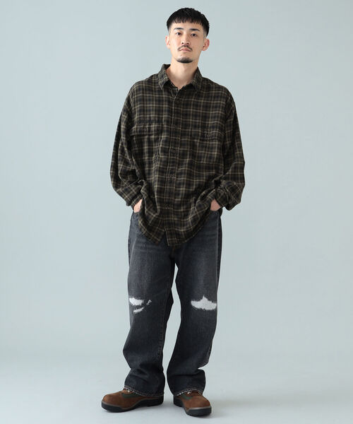 BEAMS（ビームス）の「BEAMS / ダメージ ワイドデニム（その他パンツ・メンズ・ブラック系その他4/インディゴブルー・M/L/S/XL）」の4枚目の写真