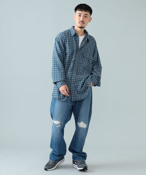 BEAMS（ビームス）の「BEAMS / ダメージ ワイドデニム（その他パンツ・メンズ・ブラック系その他4/インディゴブルー・M/L/S/XL）」の7枚目の写真