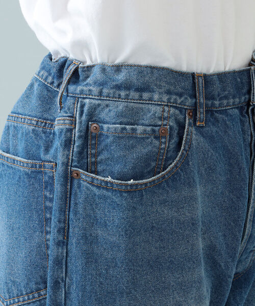 BEAMS（ビームス）の「BEAMS / ダメージ ワイドデニム（その他パンツ・メンズ・ブラック系その他4/インディゴブルー・M/L/S/XL）」の13枚目の写真