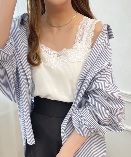 apres jour（アプレジュール）の「レースタンクインナー【ZOZOTOWN限定アイテム】（タンクトップ・レディース・アイボリー/ブラック/オフホワイト・X-LARGE/フリー）」の2枚目の写真