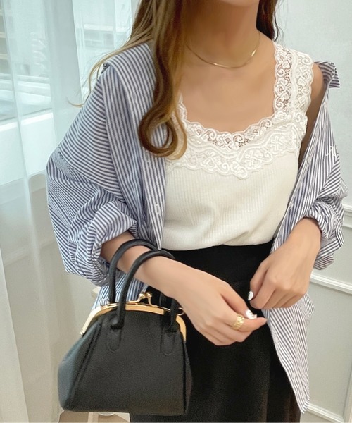 apres jour（アプレジュール）の「レースタンクインナー【ZOZOTOWN限定アイテム】（タンクトップ・レディース・アイボリー/ブラック/オフホワイト・X-LARGE/フリー）」の5枚目の写真