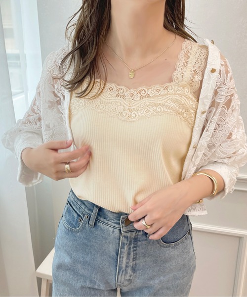 apres jour（アプレジュール）の「レースタンクインナー【ZOZOTOWN限定アイテム】（タンクトップ・レディース・アイボリー/ブラック/オフホワイト・X-LARGE/フリー）」の10枚目の写真