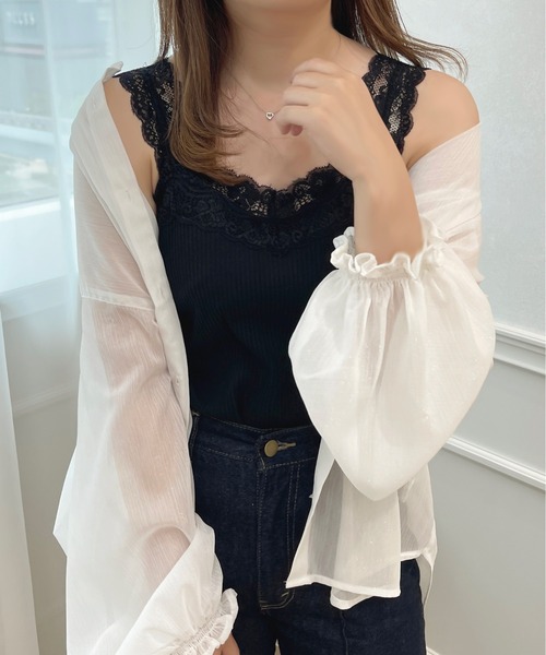 apres jour（アプレジュール）の「レースタンクインナー【ZOZOTOWN限定アイテム】（タンクトップ・レディース・アイボリー/ブラック/オフホワイト・X-LARGE/フリー）」の14枚目の写真