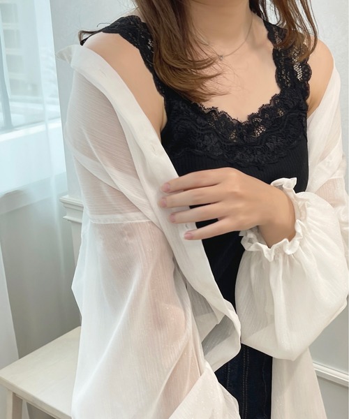 apres jour（アプレジュール）の「レースタンクインナー【ZOZOTOWN限定アイテム】（タンクトップ・レディース・アイボリー/ブラック/オフホワイト・X-LARGE/フリー）」の18枚目の写真