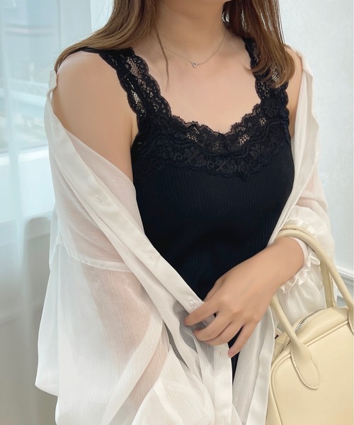 apres jour（アプレジュール）の「レースタンクインナー【ZOZOTOWN限定アイテム】（タンクトップ・レディース・アイボリー/ブラック/オフホワイト・X-LARGE/フリー）」の16枚目の写真