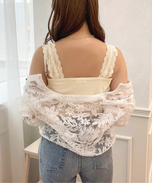 apres jour（アプレジュール）の「レースタンクインナー【ZOZOTOWN限定アイテム】（タンクトップ・レディース・アイボリー/ブラック/オフホワイト・X-LARGE/フリー）」の12枚目の写真