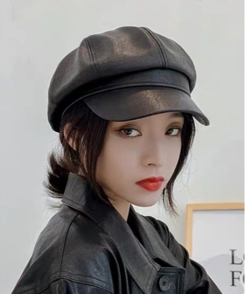 gossip!ロサンゼルス(ゴシップロサンゼルス)の「キャスケット 合成皮革(キャスケット・レディース・ブラック・FREE)」の1枚目の写真