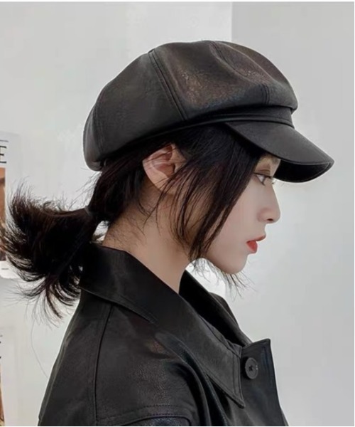 gossip!ロサンゼルス(ゴシップロサンゼルス)の「キャスケット 合成皮革(キャスケット・レディース・ブラック・FREE)」の5枚目の写真