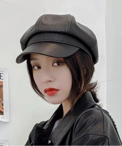 gossip!ロサンゼルス(ゴシップロサンゼルス)の「キャスケット 合成皮革(キャスケット・レディース・ブラック・FREE)」の3枚目の写真