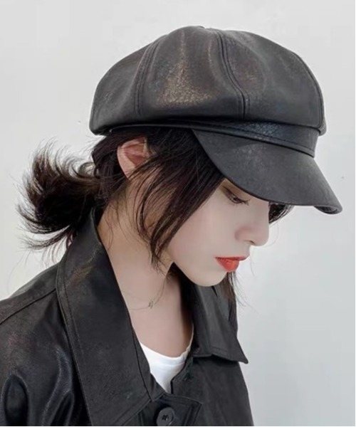 gossip!ロサンゼルス(ゴシップロサンゼルス)の「キャスケット 合成皮革(キャスケット・レディース・ブラック・FREE)」の6枚目の写真