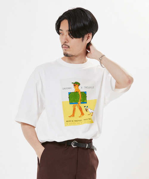 SAVIGAC / サビニャック】別注 Vacances a Trouville プリント Tシャツ