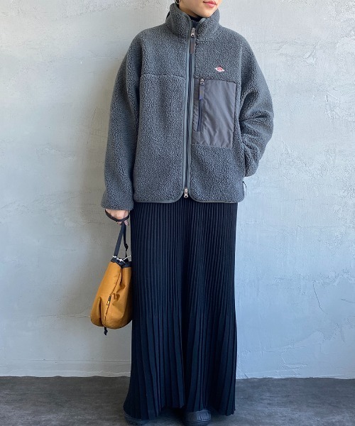 DANTON（ダントン）の「[DANTON/ダントン] スタンドネック インサレーションボアフリースジャケット（ブルゾン・レディース・ライトベージュ/ベージュ/チャコールグレー/グリーン・S/M）」の16枚目の写真